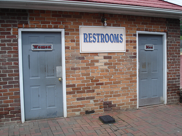 Restrooms twin doors / Portes jumelles WC - 12 juillet 2010.