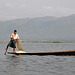 Fisherman leg-rowing