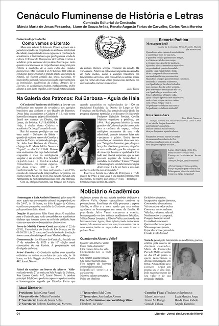 LITERATO 06 - PÁGINA 04 - CENÁCULO FLUMINENSE DE HISTÓRIA E LETRAS