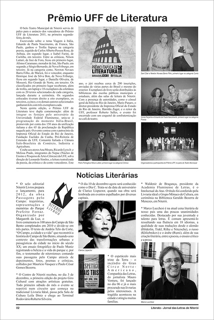 LITERATO 07 - PÁGINA 02 - NOTÍCIAS LITERÁRIAS