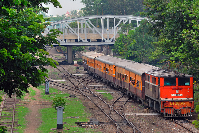 Railway to the Yangon train station