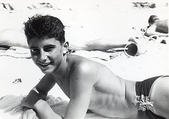 very cute kid in a nice dreiecksbadehose 1940'
