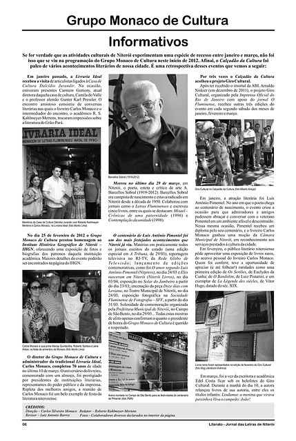 Literato 08 - PÁGINA 06 - GRUPO MÔNACO DE CULTURA