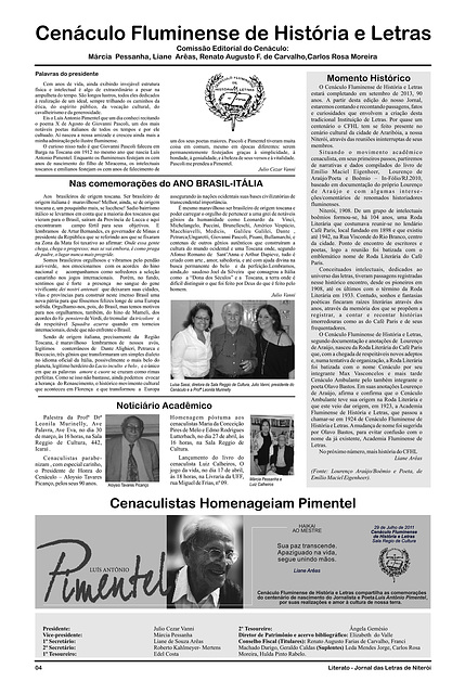 Literato 08 - PÁGINA 04 - CENÁCULO FLUMINENSE DE HISTÓRIA E LETRAS