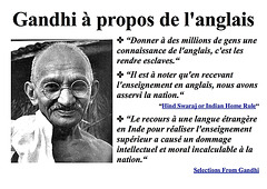 Gandhi à propos de l'anglais