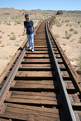Eberhard on the Eagle Mountain Railroad Trestle (3800)