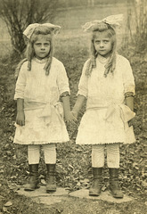 Twin Girls with Bows