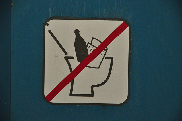 Don't keep your newspaper and bottle in the toilet