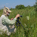 Walter photographing Platanthera praeclara (Western Prairie Fringed orchid)
