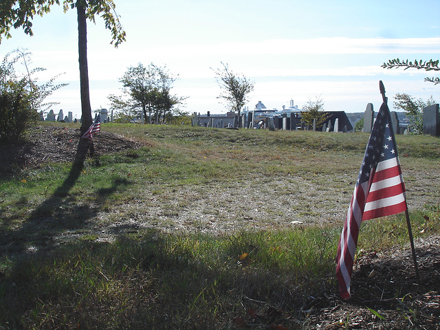 Cimetière et drapeau américain / Cemetery and american flag - 11 octobre 2009.