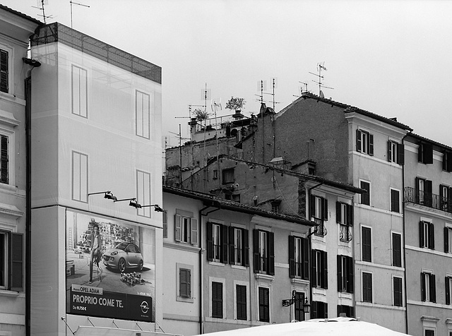 house facades at Campo de' Fiori - Roma
