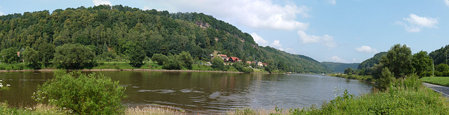 Panorama - Blick elbaufwärts nach Oberposta