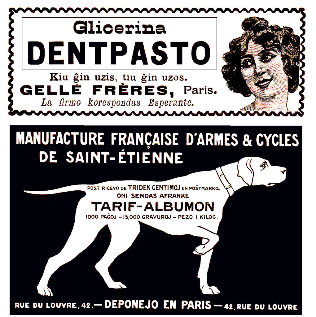 Reklamo en La Revuo, 1907