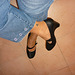 Mon amie / My friend Christiane  / Croisement de chevilles sexy en talons hauts - Crossing her sexy ankles in high heels - 6 février 2011.