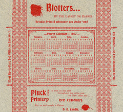 Blotters by the Basket or Barrel! Pluck Art Printery, Lancaster, Pa., 1897