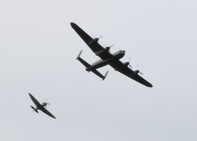 Lancaster + Spitfire