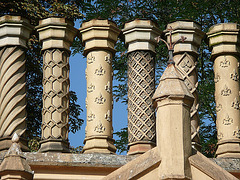 waterlow lodge, highgate, london, c19 terracotta neo-tudor chimneys of 1840