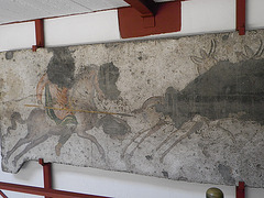 Musée de la mosaïque : chasseur cavalier à la lance.