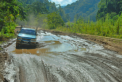 Muddy way to Mae Sam Laep