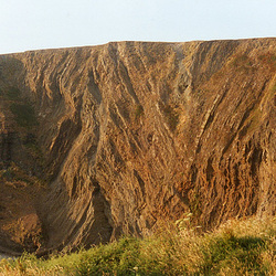 The patterns in the cliffs