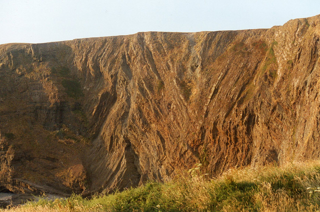 The patterns in the cliffs