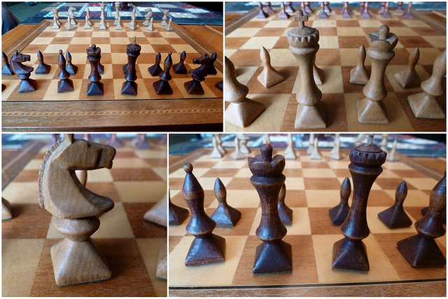 Schachfiguren - selbstgeschnitzt