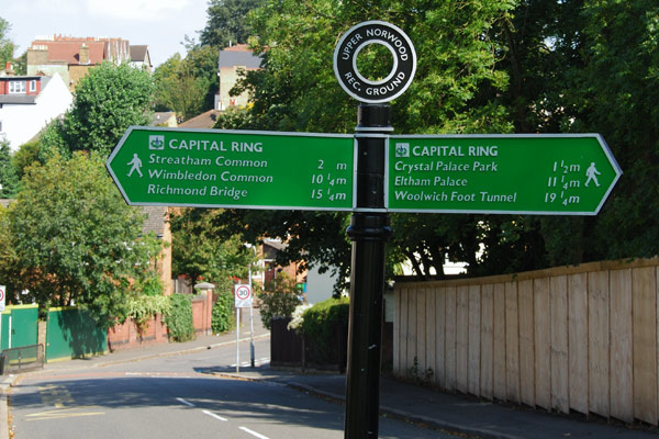 Capital Ring sign, Upper Norwood Rec. Ground