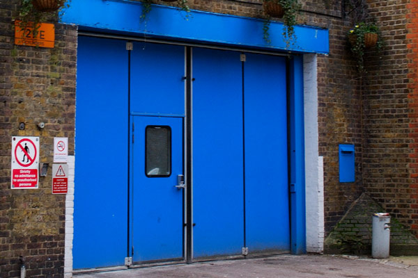 Blue door, Bloomsbury Ambulance Station, Herbrand St