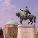 Pécs: statuo de János Hunyadi sur la ĉefa placo