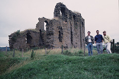 Kris, Andrew and Allan at Clun Castle, 1988