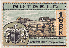 Notgeld 1 Mark, Hamburger Hallig