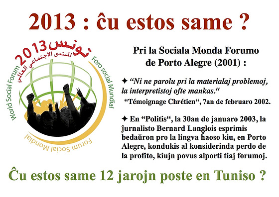 (EO) Monda Socia Forumo 2013, Tuniso