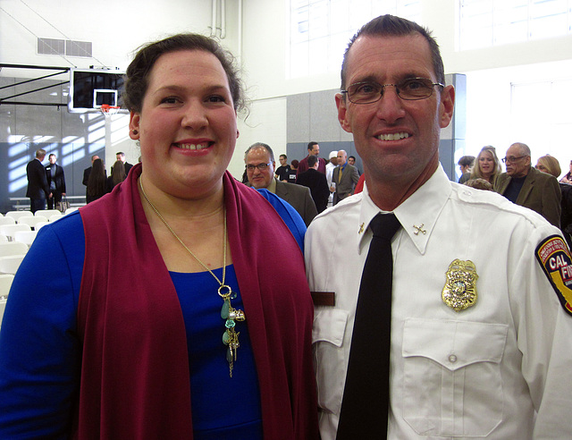 Olympian Sarah Robles & Fire Chief Pat Tomlinson (4074)