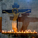 Mtskheta- Icon, Crucifix and Candles in Svetitskhoveli Cathedral