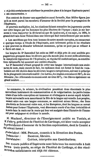 (FR) — 3 — L'espéranto à l'Institut de Carthage (1903-1904)