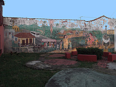 Cuban urban life on wall / Vie urbaine à la cubana sur mur  - 23 avril 2012.