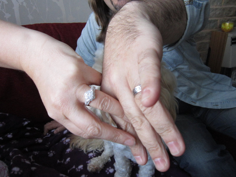 My son and his fiancee's hands