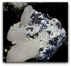 Calcite sur quartz et Galène