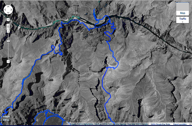 Google Streetview trails in Grand Canyon