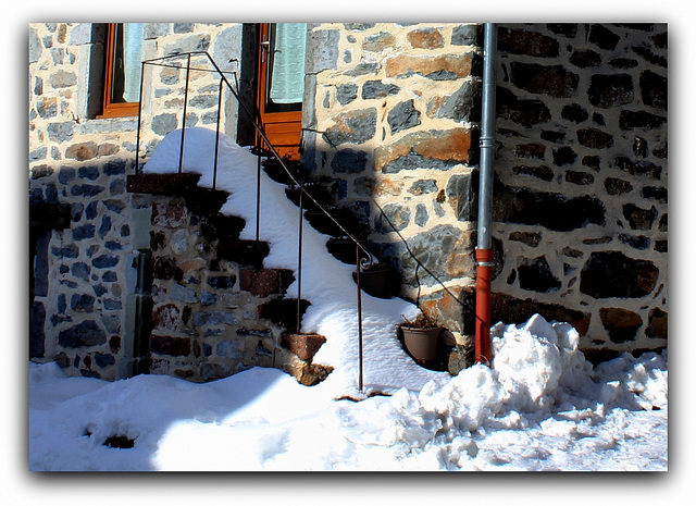 Escalier en hiver