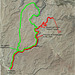 Ladder Canyon with estimated routes