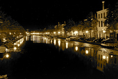 Night shot of the Oude Singel