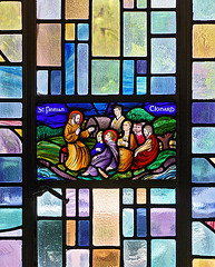 Saint Finnian of Clonard Window in the Irish Room – Cathedral of Learning, University of Pittsburgh, Forbes Avenue, Pittsburgh, Pennsylvania