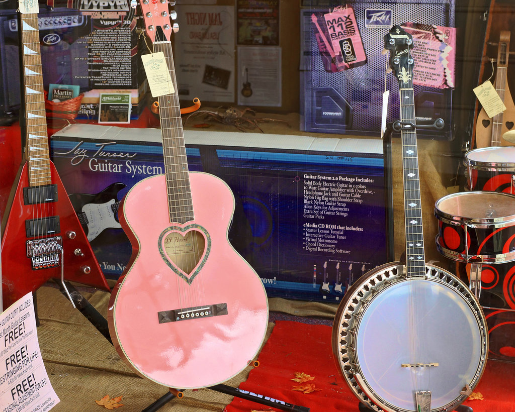 Guitar Shop Window – Caroline Street, Fredericksburg, Virginia