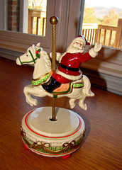 Christmas Music Box - Santa on Carousel Horse