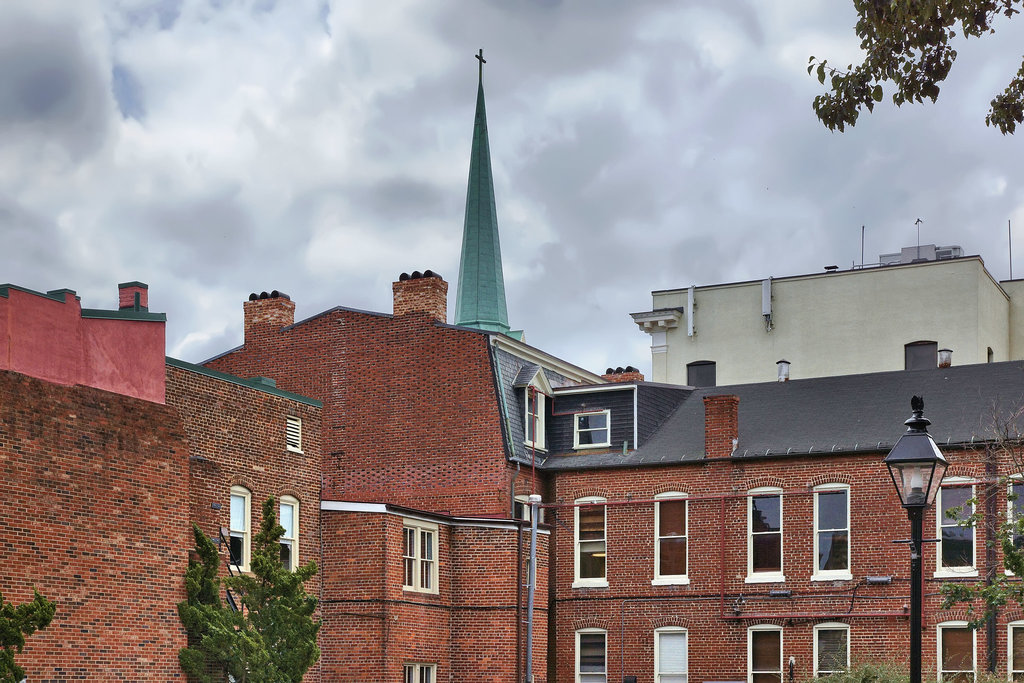 Saint George's Steeple – Viewed from William Street near Princess Anne Street, Fredericksburg, Virginia