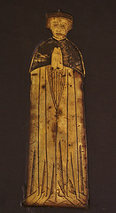 st.helen bishopsgate, london,brass of a rector of st. martin outwich, c.1500