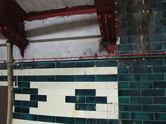 Green and white tiling