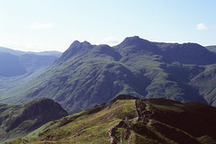 Lingmoor Fell view to the Langdale Pikes