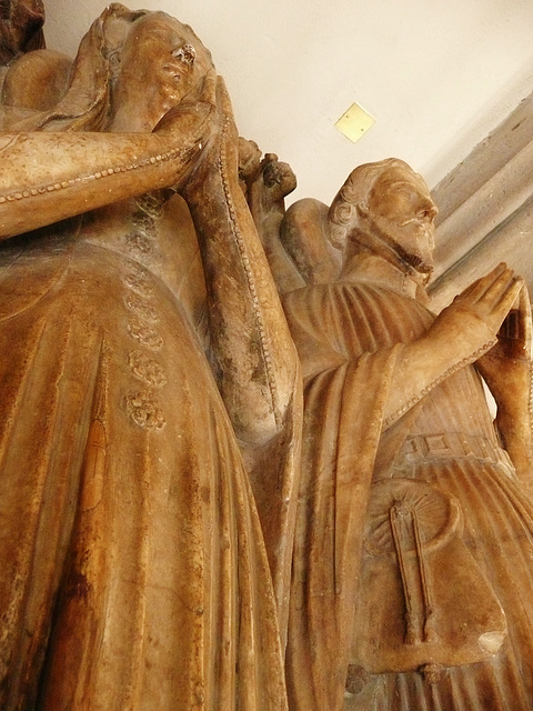 st.helen bishopsgate, london,detail of tomb of john de oteswich and wife, late c14, from st.martin outwich